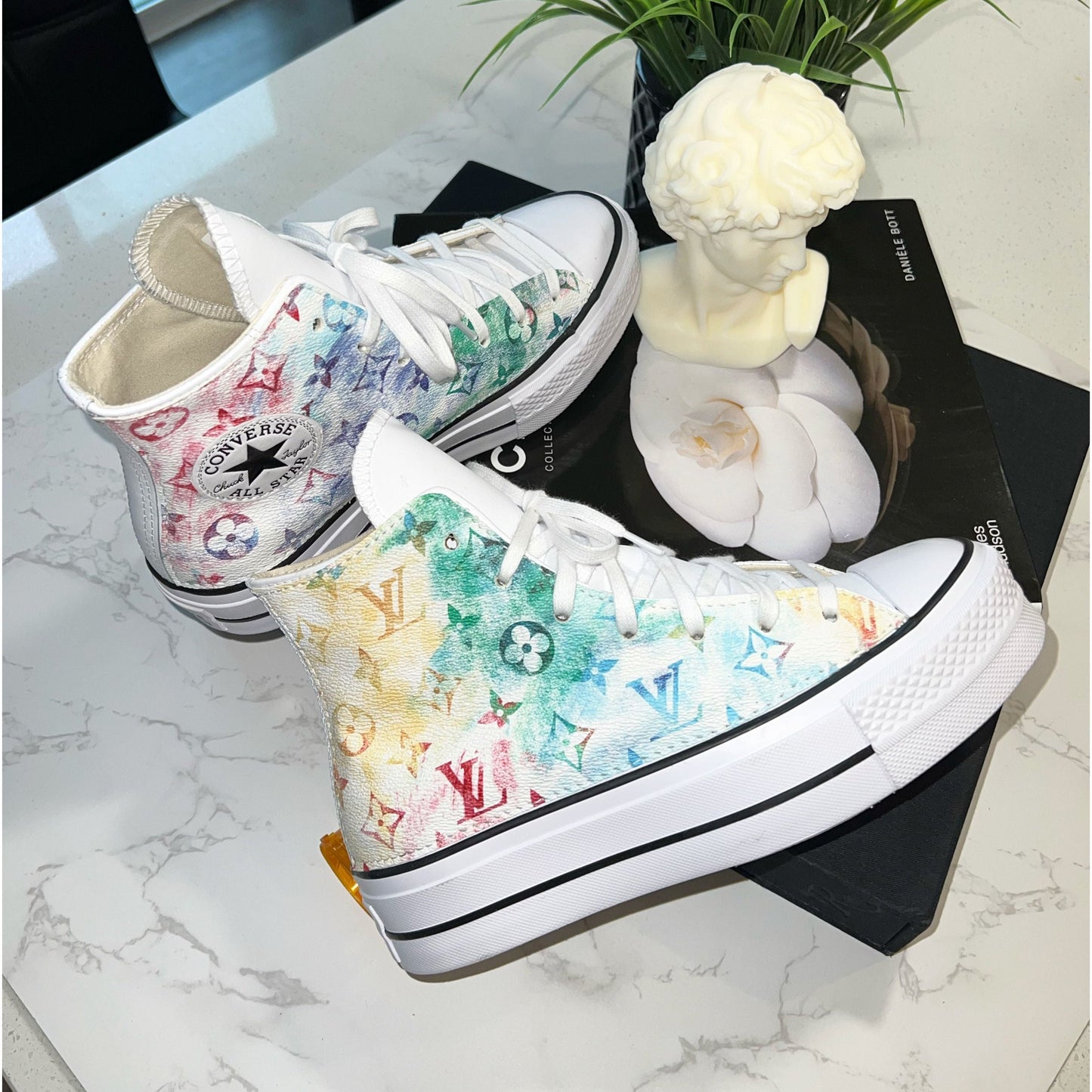 Brushed Monogram Platform Chuck Highs