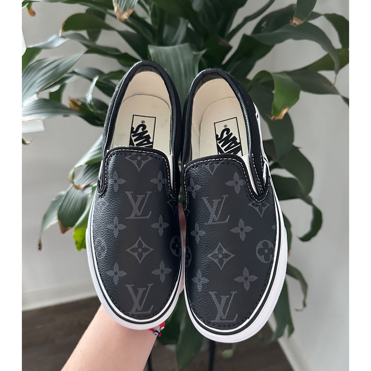 Black Monogram Slip On