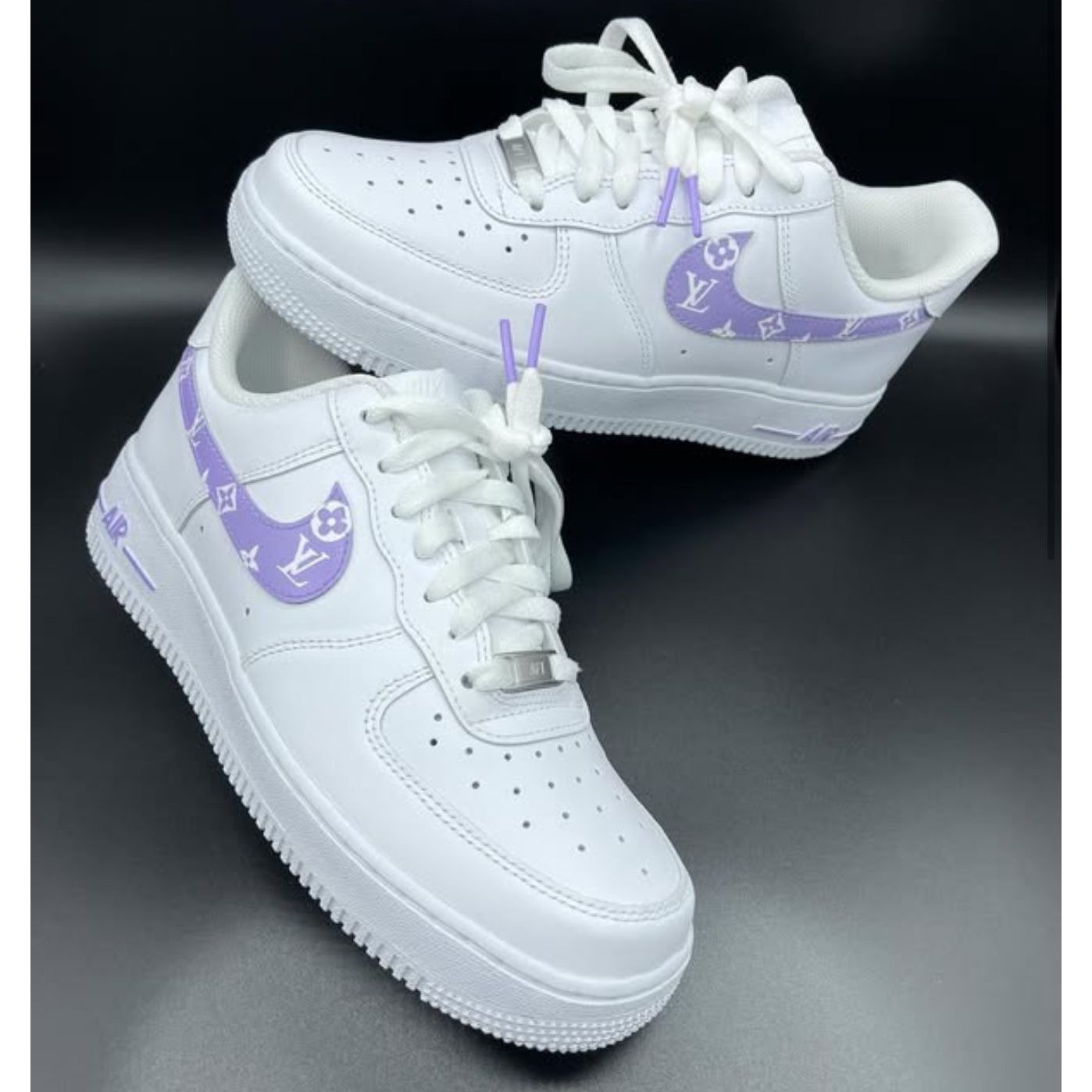 Lavender Monogram Swoosh Air Forces