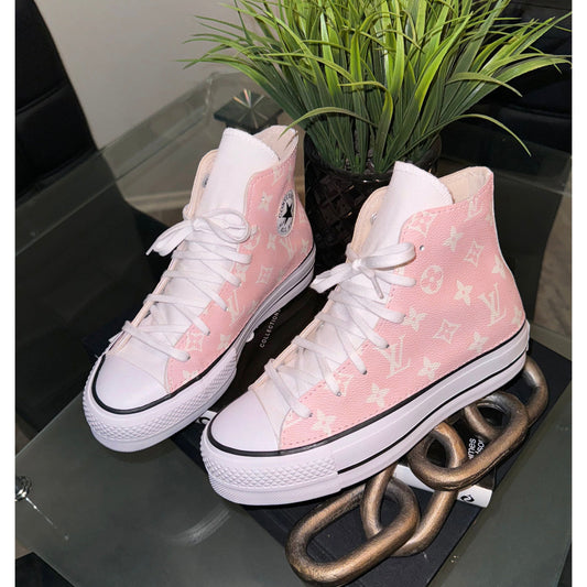 Pink Monogram Platform Chuck Highs