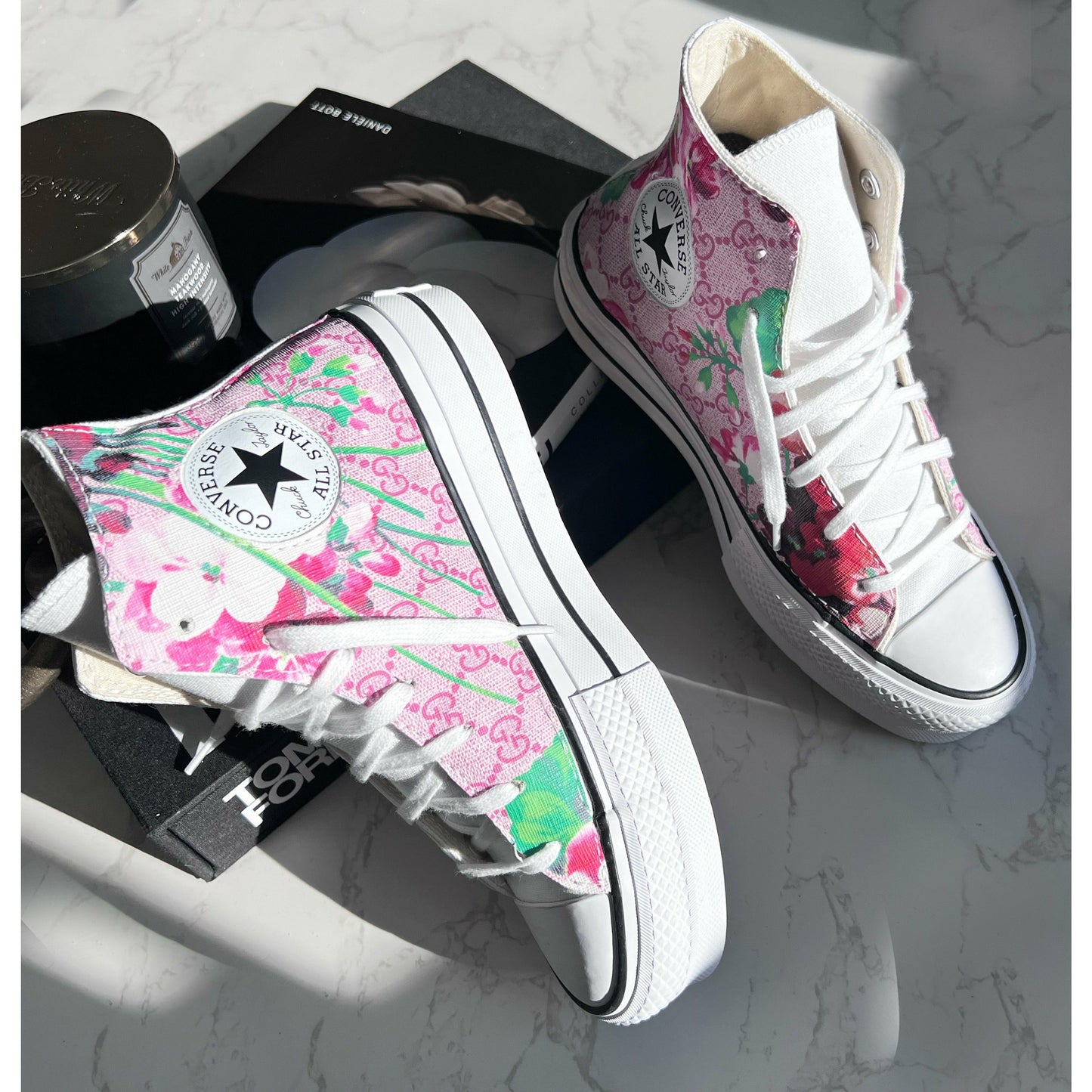 Blush floral GeeGee Platform Chuck Highs