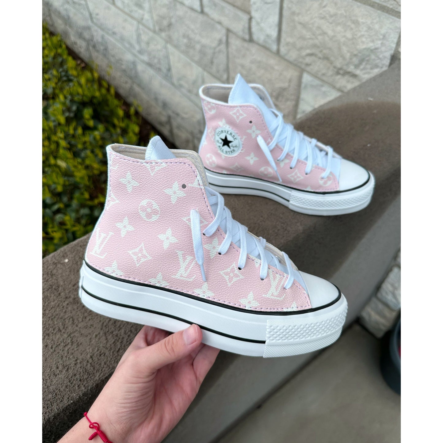 Pink Monogram Platform Chuck Highs