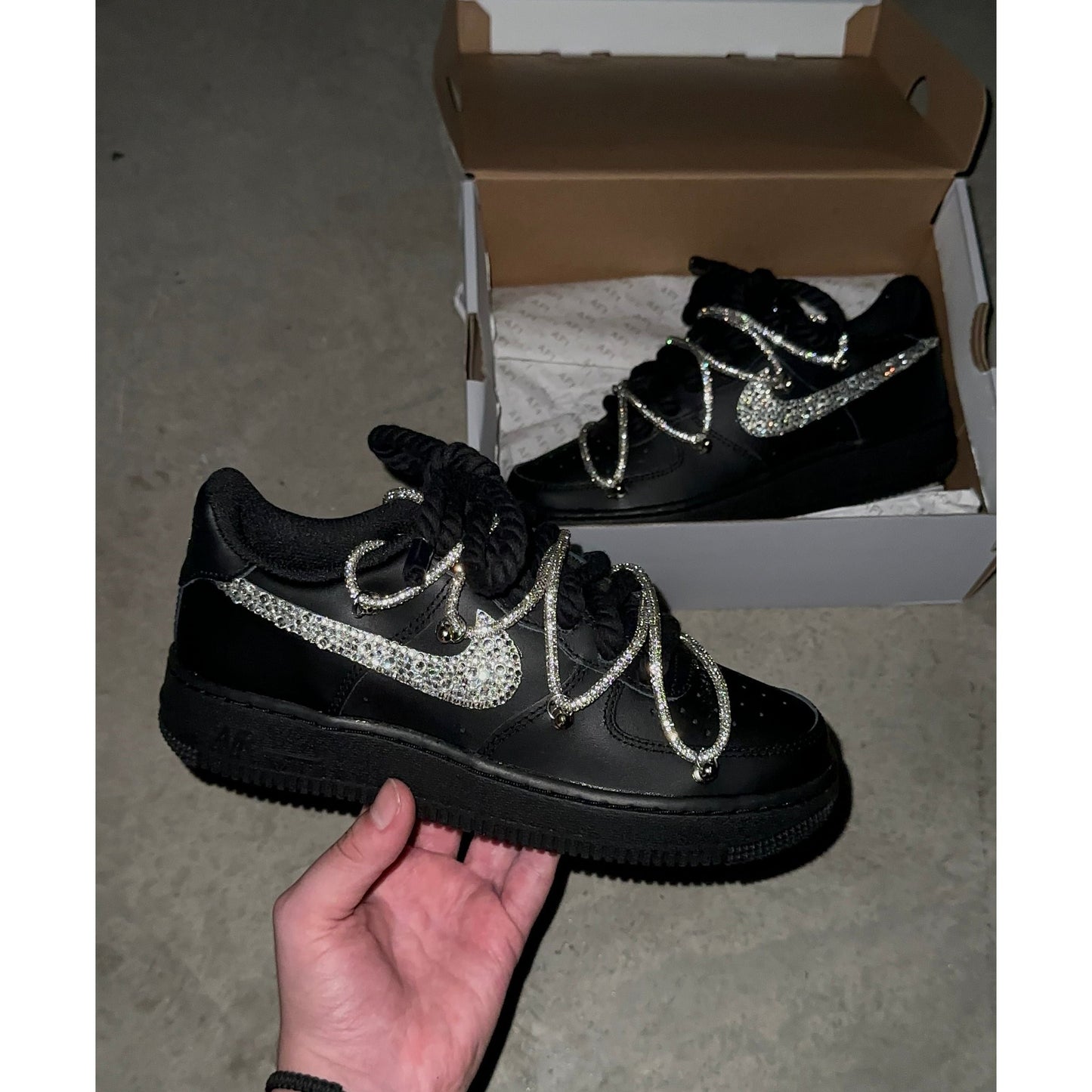 Black Bling Air Forces
