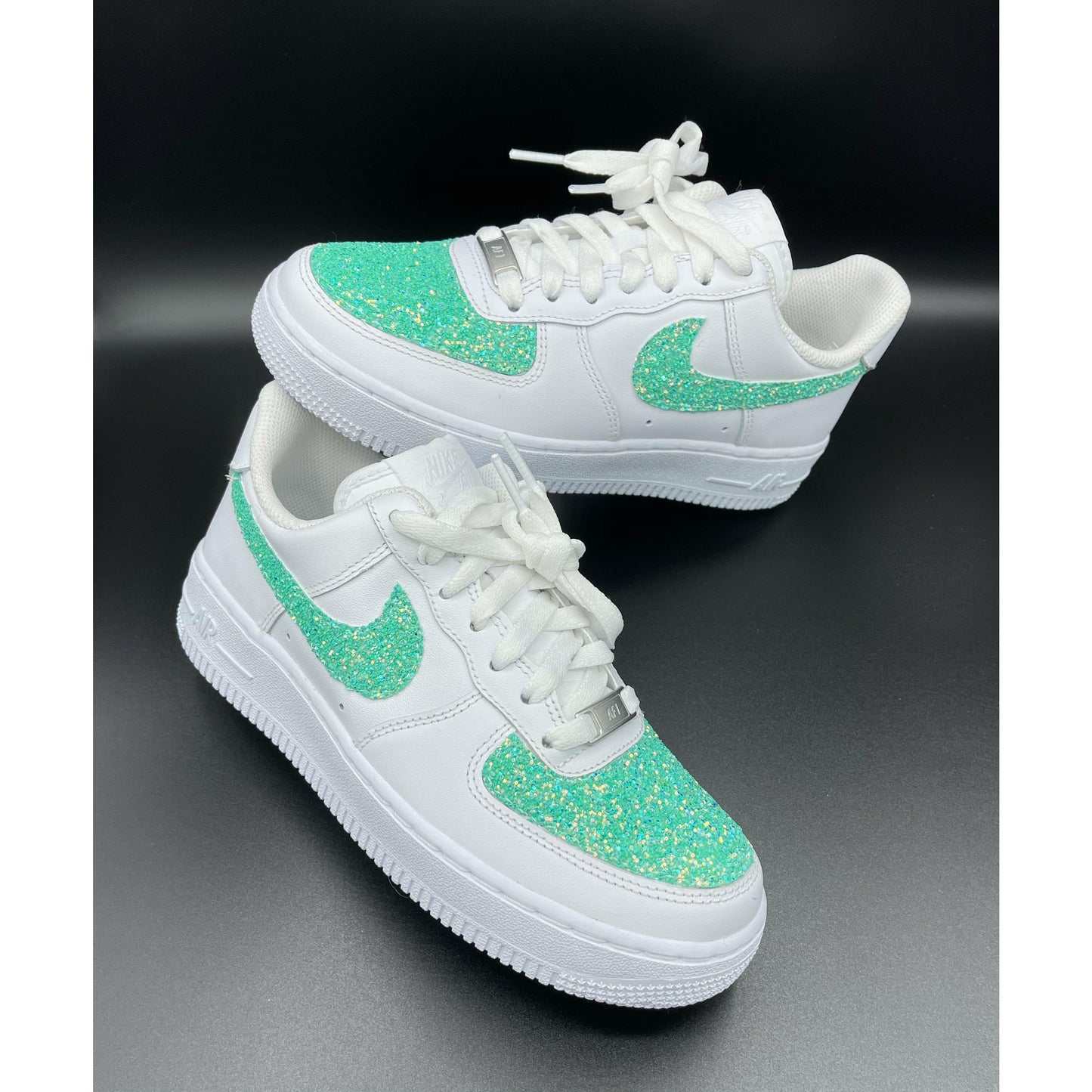 Mint Chunky Glitter Air Forces