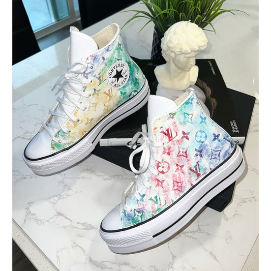 Brushed Monogram Platform Chuck Highs