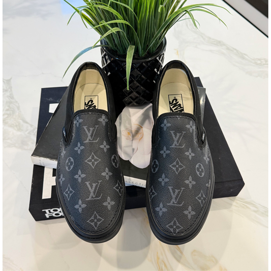 Black Monogram Black Sole Slip On