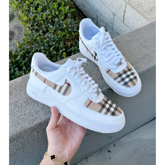 Berry plaid Air Forces