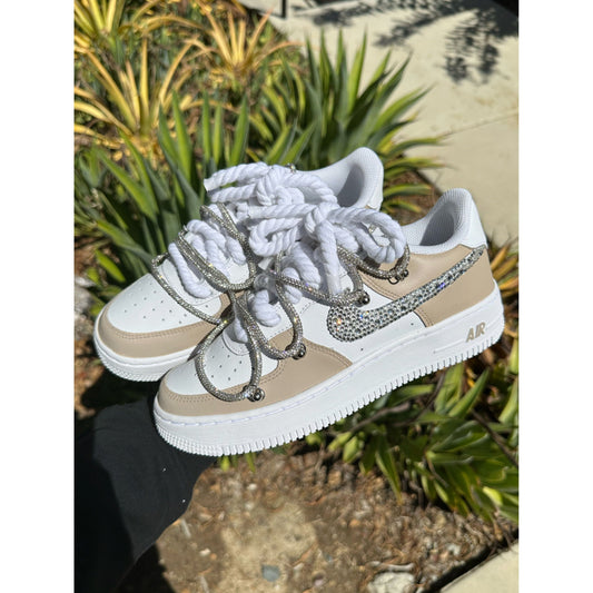 Earth Tone Bling Air Forces