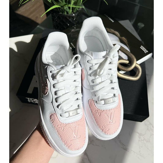 Embossed Pink Monogram Air Forces